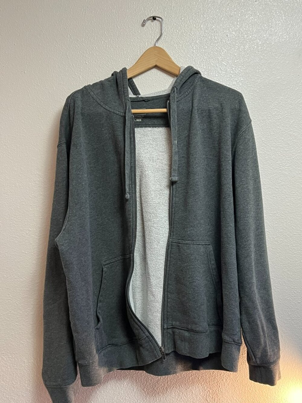 L.L. Bean Traditional Fit Mens Zip Up Hoodie - Large - Regular (Gray)
